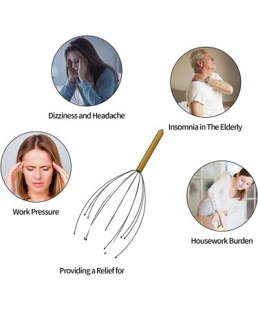 2 Pack Scalp Massager Head Massager Scratcher Tingler with 12Fingers Hair Scalp Scratcher for Deep Relaxation and Stress Relief (Golden &Silver) - Buy Online on GoSupps.com