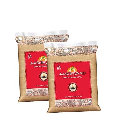 Aashirvaad Whole Wheat Atta 2Kg | 100% Whole Wheat Atta | Whole Wheat | No Added Preservatives | Vegetarian | Indian Origin | Pack Of 2 1 Count (Pack of 2)