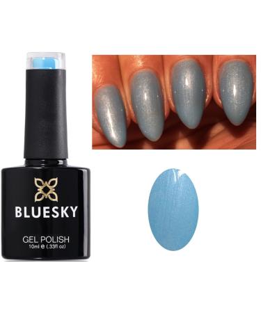 Bluesky Nail Gel Polish Blue Light Blue Shimmer Azure Wish Turquoise Blue 80549 UV LED Soak Off 10ml