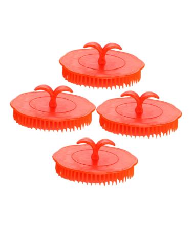 Kombiuda 4 pieces massage shampoo brush hair shampoo brush hair peeper hair washers to wash hair hair care hair care hair assassination device scaly credad sport brush head