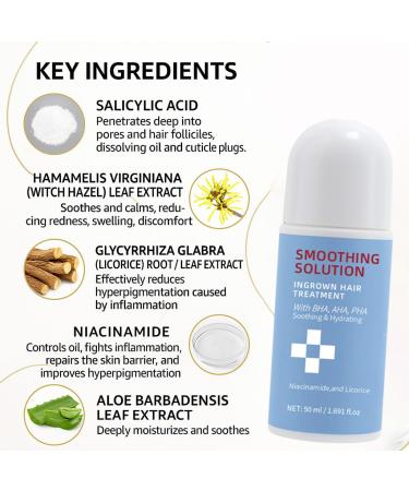 Ingrown Hair Treatment Smoothing Solution for Razor Bumps Hair Removal Aftercare | Hydrating Care for Underarms Legs Arms & Bikini Line - Buy Online on GoSupps.com