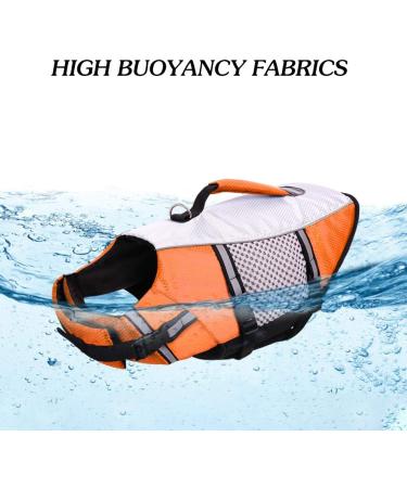 Cit toile Adjustable Life Jacket for Small Dogs - Breathable & Lightweight Dog Life Vest with Handle for Swimming Canoeing & Kayaking - Orange - Buy Online on GoSupps.com