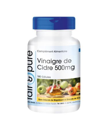 Fair & Pure - Apple Cider Vinegar Capsules 2000 mg per daily dose - Vegan - High dosage - 180 capsules