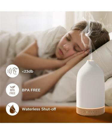 Salubrito Ceramic Aroma Diffuser | White Essential Oil & Ultrasonic Humidifier | BPA-Free Aromatherapy Diffuser | Automatic Shut Off | 100ml - Buy Online on GoSupps.com
