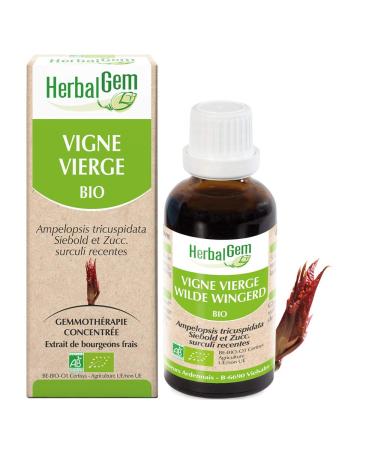 HERBALGEM - Organic Virgin Vine - Concentrated Gemmotherapy Dietary Supplement - Fresh Bud Extract - For Circulation Antioxidant Skin & Cardiovascular Health - Vegan - 30 ml