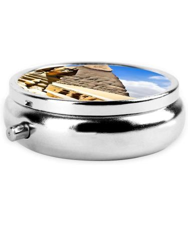 Buy Pyramids of Egypt Round Pill Box - 3 Compartment Mini Travel Organizer for Vitamins & Medicines - Buy Online on GoSupps.com