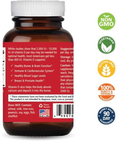Pure Essence Vitamin D 2000 IU - 30 Vegi-Caps for Immunity & Bone Health - Buy Online on GoSupps.com
