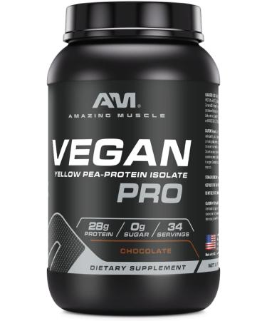 Vegan Protein Powder | 28g Protein | 34 Servings | Zero Sugar | Yellow Pea Isolate | Made in USA | Chocolate Flavor (3 lb - Buy Online on GoSupps.com