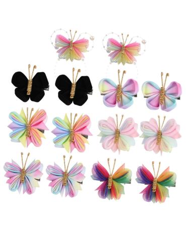 minkissy 7 Pairs Mesh Butterfly Hair Accessories Hair Barrettes for Women Hair Decoration Girls Hair Accessory Hair Clips Girls Hairpins Hair Toppers for Women Metal Issue Card Alloy Miss