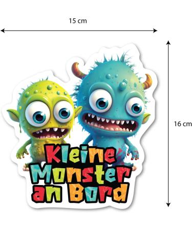 Baby on Board Monster Sticker | 15x15cm Easy to Apply Vinyl | Child Safety Car Decal - Buy Online on GoSupps.com