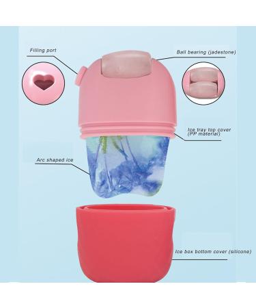 Ice Face Roller Facial Beauty Ice Roller Skin Tightening Silicone Jadestone for Skin Care (Pink) - Buy Online on GoSupps.com