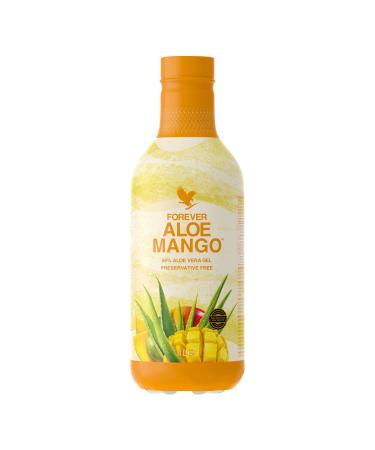 Forever Living Products Forever Aloe Mango Drinkable aloe vera gel 86% pure certified aloe vera gel with a fruity mango flavor no added sugars