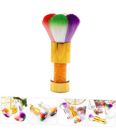 Mikinona 1pc Dust Brush Nail Art Brush Tool Nail Cleaning Gadget Powder Cleaner Nail Scrubbing Brush Manicure Supplies Powder Brush Cleaner Fake Hair Edges Acrylic Nail Brush Nylon Wool 11.5x6cm Golden - Buy Online on GoSupps.com