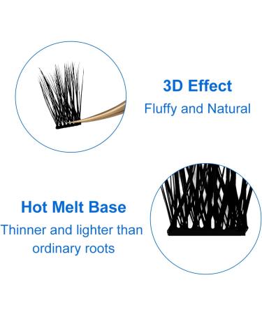 D Curl 0.07mm 13mm Individual Cluster Lashes | Soft & Wispy Reusable DIY Eyelash Extensions - RR-13mm D13-0.07-D - Buy Online on GoSupps.com