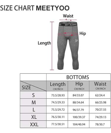 MEETYOO Men's 3/4 Compression Pants Large 3 Pack - Comfortable and Durable Performance Wear - Buy Online on GoSupps.com