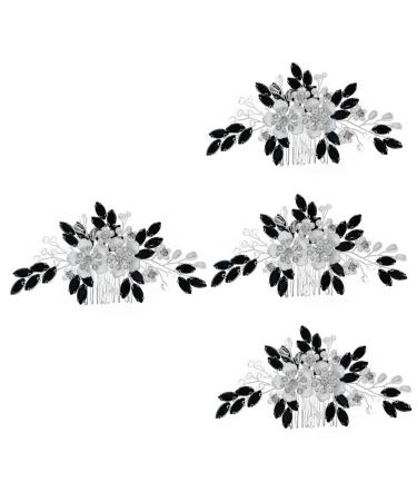 Beaupretty Accessories pearl flower comb flower hair comb wedding hair accessories black bridal hair accessories bridal hair hair for wedding exquisite hair comb pearl hair Comb