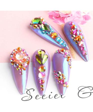 DIY Nail Diamond Stones Jewelry Decoration Manicure Nail Crystal Rhinestones Shinning Rainbow Jelly(5mm A) - Buy Online on GoSupps.com
