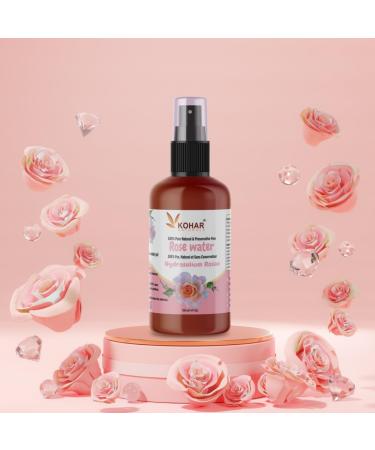 KOHAR NATURALS Made in Canada Rose Water Facial Toner. 100% Pure Natural Preservative Free Rose Hydrasol Spray Mist. Only 1 ingredient Chemical & Preservative Free. 120 mL - Buy Online on GoSupps.com