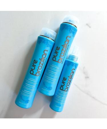 Pure Brazilian Daily Essentials Kit - Anti Frizz Shampoo Conditioner & Miracle Leave-In | Keratin Cocoa Butter Bulgarian Rose Water - 3 Piece Set for Healthy Hair - Buy Online on GoSupps.com