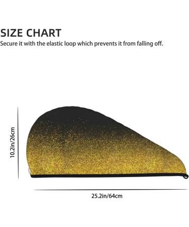 Gold Glitter Gradient Hair Towel Wrap | Quick-Dry Towel Turban for Effortless Hair Drying | International Shipping - Buy Online on GoSupps.com