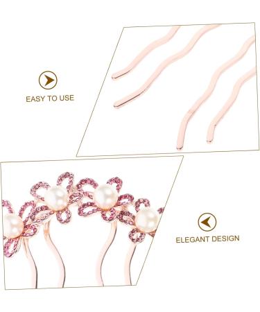 Angoily hair comb top clip alloy rhinestones pearl hair clip ponytail Korean version flowers flower pearl the flowers temperament comb Miss spring hair jewelry headgear large back of head - Buy Online on GoSupps.com