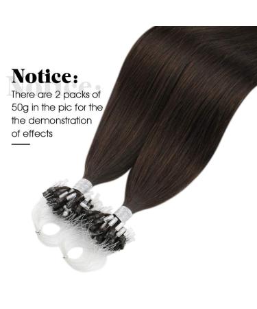 Moresoo Micro Extensions Real Hair - Darkest Brown #2 55cm Pre-Bonded Microring Extensions 50g 1g/s for Hair Recovery - Buy Online on GoSupps.com