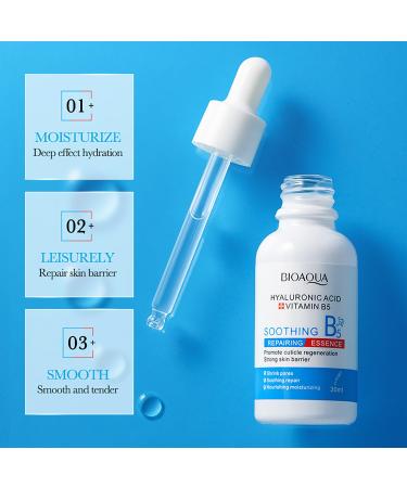 BIOAQUA Hyaluronic Acid & Vitamin B5 Face Essence - Soothing Moisturizing Skincare for Pore Reduction - 30ml/1fl.oz - Buy Online on GoSupps.com