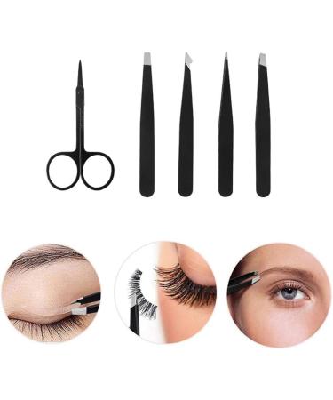 Buy Yolistar 5-Piece Stainless Steel Eyebrow Grooming Kit | Precision Tweezers Scissors & Leather Bag | Perfect for Hair Removal for Men & Women - Buy Online on GoSupps.com