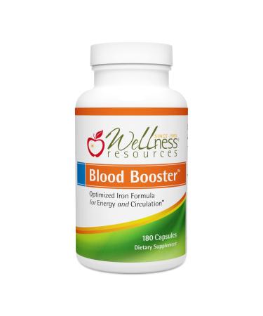 Blood Booster for Energy and Fatigue - Gentle Non-constipating Iron Methylfolate and Other coenzyme B Vitamins (180 caps - Vegan Gluten Free Non-GMO)