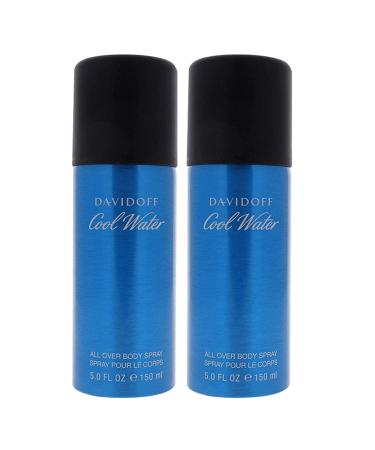 Cool Water All Over Body Spray by Davidoff for Men - 5 oz Body Spray - (Pack of 2)