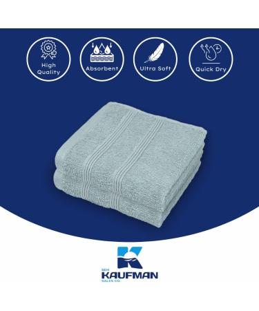 Kaufman Premium Washcloth Set of 12 - 100% Cotton, 13x13 Inches, Highly Absorbent and Ultra Soft - Aqua 12 Pack for Bathroom, Spa, Gym & Face Towel - Buy Online on GoSupps.com