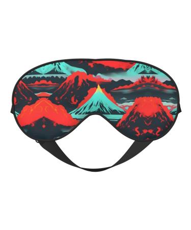 Volcano Bloom Print Unisex Sleeping Eye Mask Soft Comfortable Light-Blocking Eye Mask