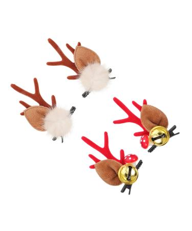 minkissy 2 Pairs Antler Hair Clip Elk Antlers Clips Deer Antlers Hair Clips Kids Hairpins Antler Hairpinhairpin for Christmas Reindeer Ear Hair Clips Plastic Halloween A40 Accessories