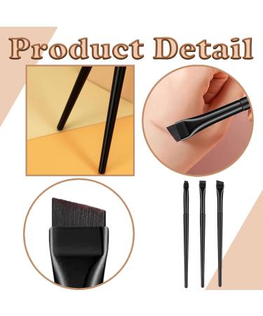 3 Piece Eyeliner Brush Set Flat Fine Slanted Brow Angled Eyeliner Brush Fine Angled Eyeliner Brush Eye Makeup Brushes with Wooden Handle Tools for Eyeshadow Cosmetics Shaping Eyebrows - Buy Online on GoSupps.com