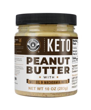 Keto Peanut Butter with Macadamia Nuts and MCT Oil Smooth, 10oz - Keto Nut Butter Spread, Fat bomb, Low carb keto snack (10) 10 Ounce (Pack of 1)