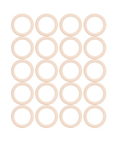 20pcs Wooden Teething Rings Unpainted Solid Wooden Rings DIY Craft Accessories for Baby Jewelry Safe(65mm)