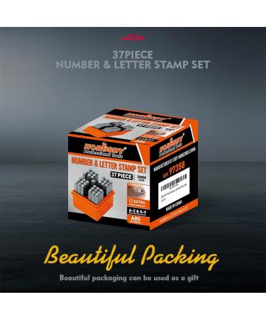 HORUSDY 37-Piece 1/8 Number & Letter Stamp Set - Metal Stamping Kit for Wood, Leather, Plastic - A-Z, 0-9 + Love Punch - Buy Online on GoSupps.com