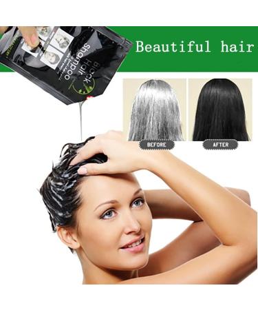 Reddhoon 10 Pcs Black Hair Shampoo Instant Black Hair Dye for Men Women Temporary Hair Dye Natural Ingredients Easy to Use Last 30 Days - Buy Online on GoSupps.com
