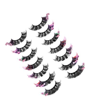 7 Pairs false eyelashes curl lash extensions lash clusters cosplay lashes makeup eyelashes colored lashes fake lashes false lash extensions extend artificial fiber fluffy