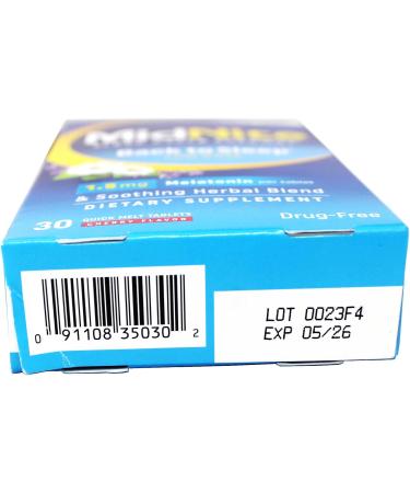 Midnite Sleep Aid for Occasional Sleeplessness 30 Chewable Cherry Tablets (Value Pack of 2) - Buy Online on GoSupps.com