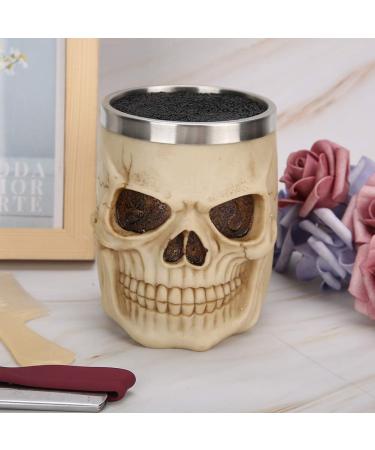 ZJchao Cool Retro Barber Shop Scissors Storage Rack Detachable Design for Storage Suitable for Various Tools 201 Stainless Steel + Resin Primitive Skull Color with Six Storage - Buy Online on GoSupps.com