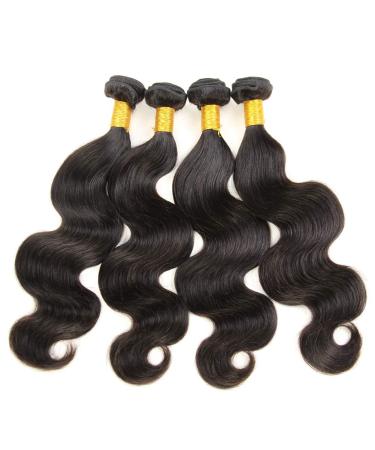 Brazilian Virgin Hair Body Wave 4 Bundle Set | 100% Unprocessed Human Hair Extensions | Double Strong Weft | 14/16/18/20 Inch - Buy Online on GoSupps.com