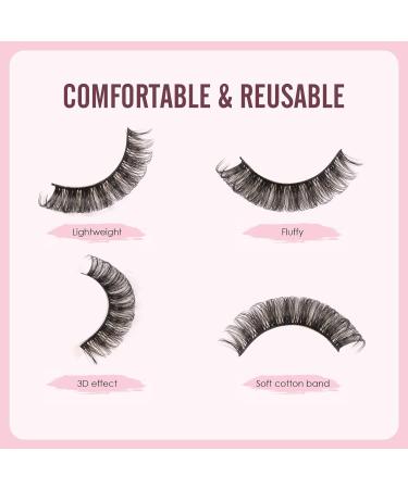 Glowingwin 3D Hybrid Cat Eyelashes - 10 Pairs Dramatic & Natural Look False Lashes - Buy Online on GoSupps.com