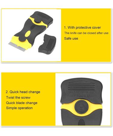 Razor Scraper 2 in 1 Tool - Easy Operation Metal & Plastic Blades for Boats (Black & Yellow) | International Shipping - Buy Online on GoSupps.com