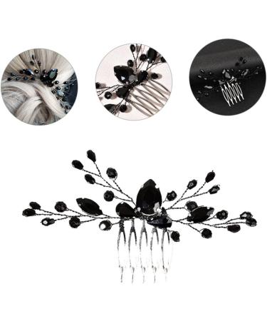 HAPINARY Black Crystal Hair Accessories Bridesmaid Hair Clip Black Barrettes Bride Headpiece Bridal Hair Clip Decorative Hair Clips Bridal Hair Brooch Alloy Miss Wedding Hair Comb - Buy Online on GoSupps.com