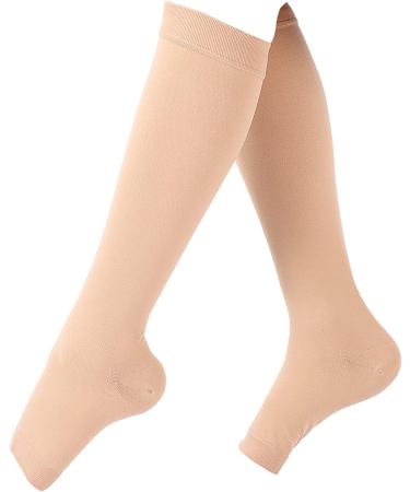 AllSmart Medical Compression Stockings - Wade Class II Venous Stockings in Flesh Color | Open Toe Design to Prevent Varicose Veins - Buy Online on GoSupps.com