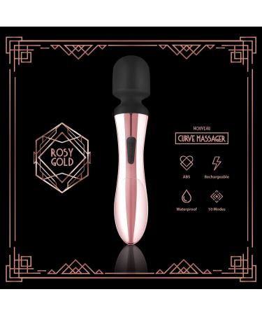 Rosy Gold Curve Massager - 10 Powerful Modes for Relaxation - Curved Design | Shop Internationally - Buy Online on GoSupps.com