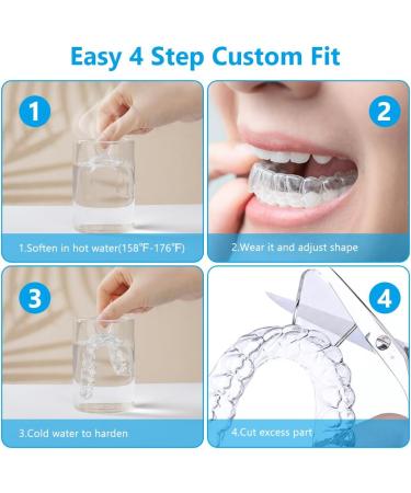 ACWOO Mouth Guard for Grinding Teeth and Clenching 4 Pack Sleep Mouth Guard Dental Night Guards Reusable Mouth Guards Grinding Teeth to Prevent Bruxism Mouth Shield for Sleeping & TMJ Relief (A) - Buy Online on GoSupps.com