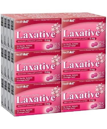 HealthA2Z Woman s Gentle Laxative | Bisacodyl 5mg Stimulant Laxative | Gentle Reliable Constipation Relief | Overnight Support | 24 Packs of 25 Tablets (600 Tablets Total) | Value Pack