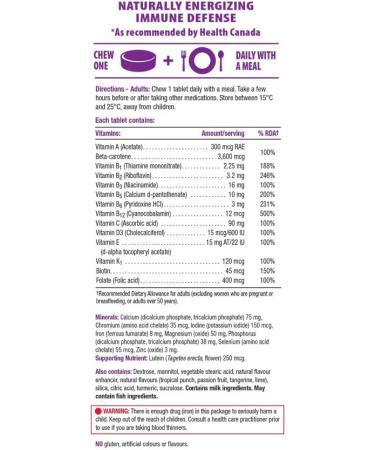 Jamieson 100% Complete Chewable Multivitamin for Adults - Citrus Twist, 60 Tablets - Buy Online on GoSupps.com